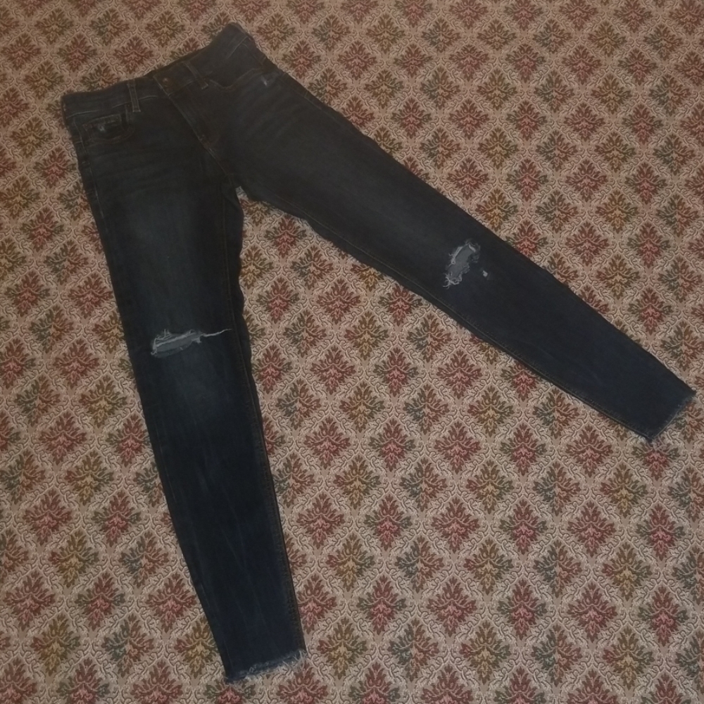 Bershka Distressed Skinny Stretch Denim Jeans - Picture 1 of 7